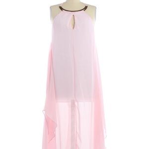 NWT Link landscape rose and gold collard dress